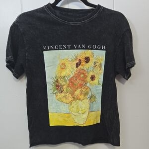 Vincent Van Gogh Sunflowers T-Shirt - Black